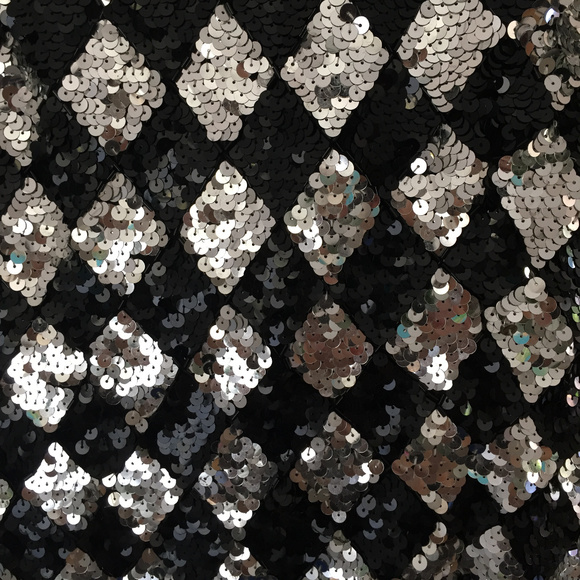 Vintage A.J. Bari Sequin Diamond Dress 8 Silk - Picture 4 of 5